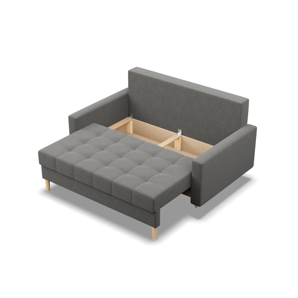 Sofa ELMA , Wypełnienie - Sprężynowe, Kolor - CIEMNY SZARY