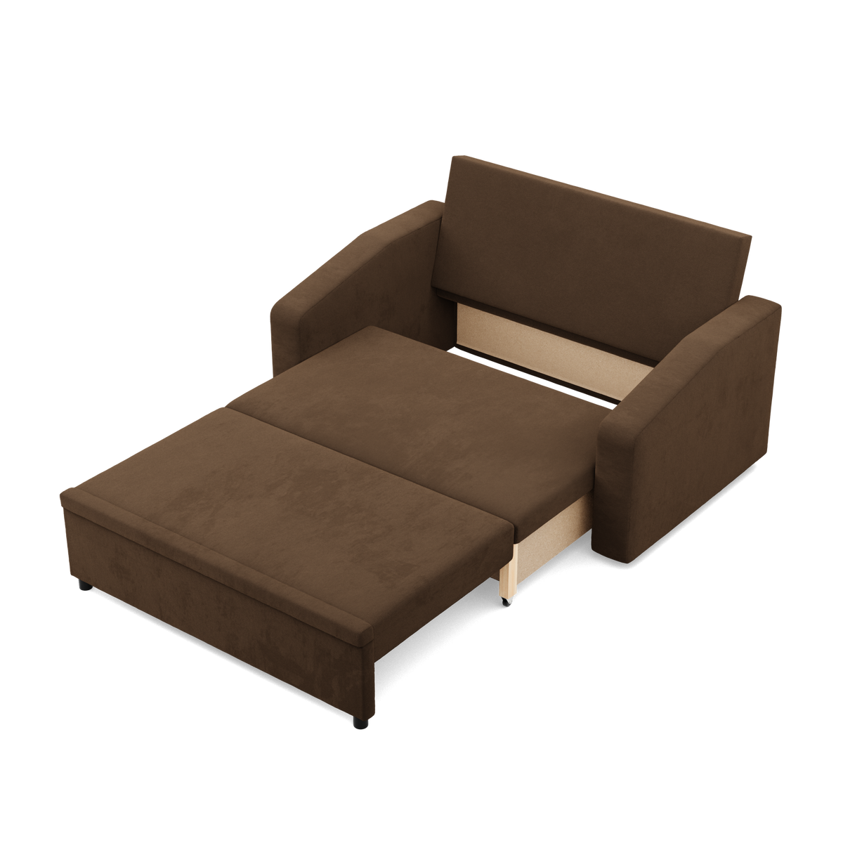 Sofa NEO Mikro , Kolor -  BRĄZOWY, Rodzaj podłokietnika - Skośny