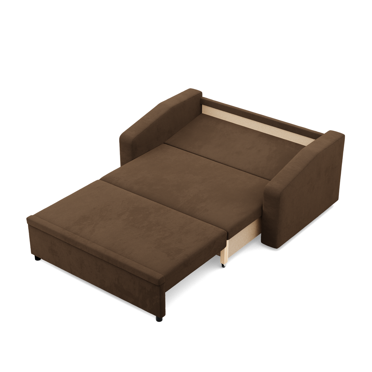 Sofa NEO Mikro , Kolor -  BRĄZOWY, Rodzaj podłokietnika - Skośny