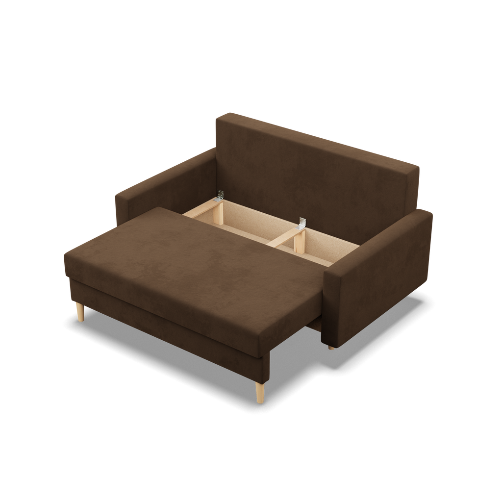Sofa BLANK , Rodzaj tkaniny - I grupa, Wypełnienie - Piankowe, Kolor -  BRĄZOWY