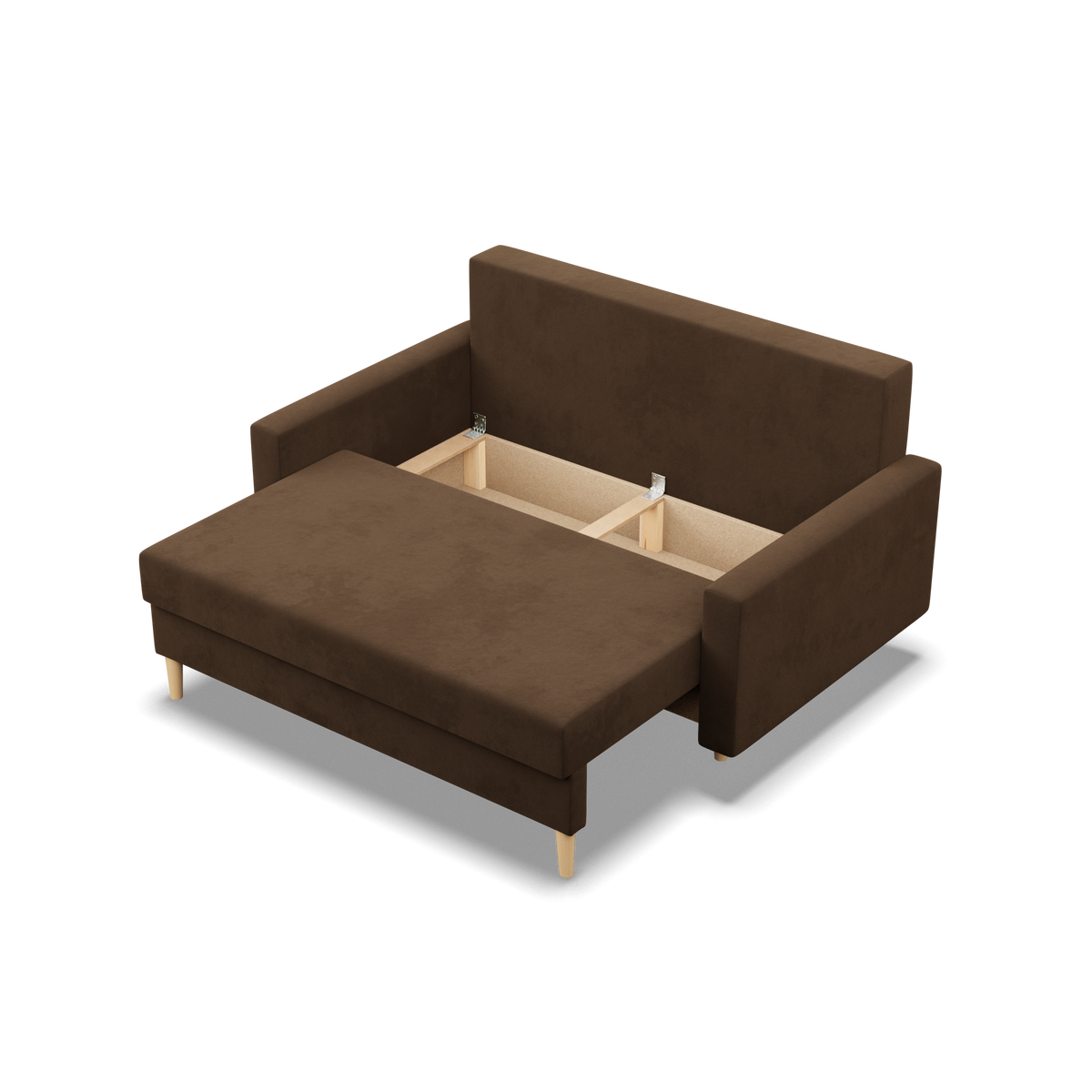 Sofa BLANK , Rodzaj tkaniny - I grupa, Wypełnienie - Piankowe, Kolor -  BRĄZOWY