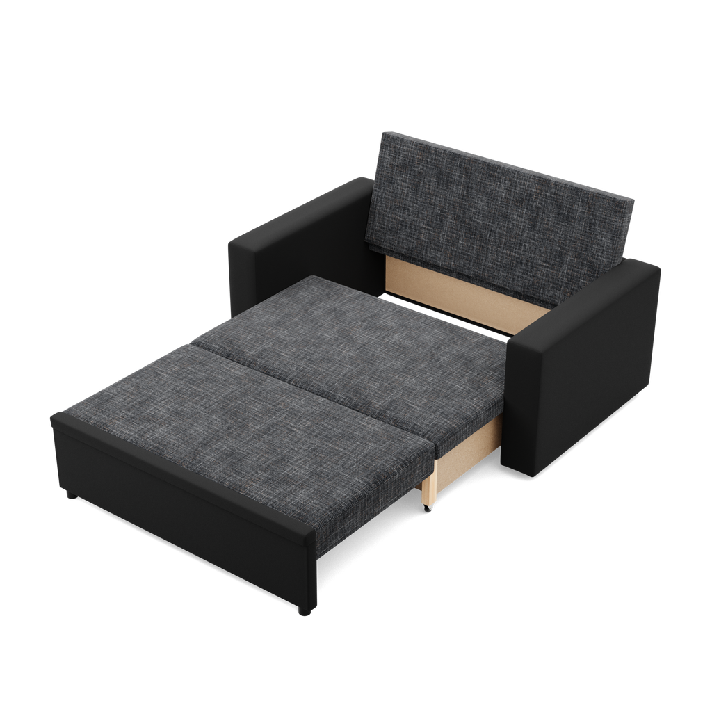 Sofa LUNA , Kolor - CIEMNY SZARY + CZARNY