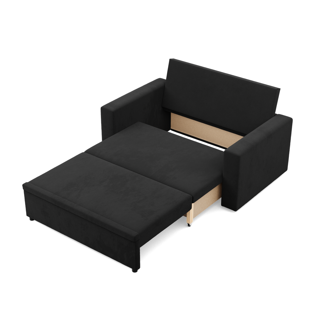 Sofa NEO Mikro , Kolor - CZARNY, Rodzaj podłokietnika - Prosty