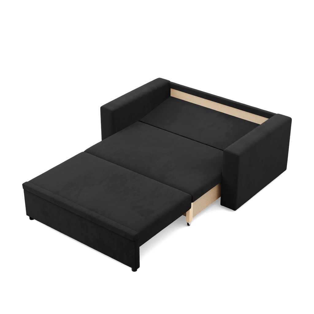 Sofa NEO Mikro , Kolor - CZARNY, Rodzaj podłokietnika - Prosty