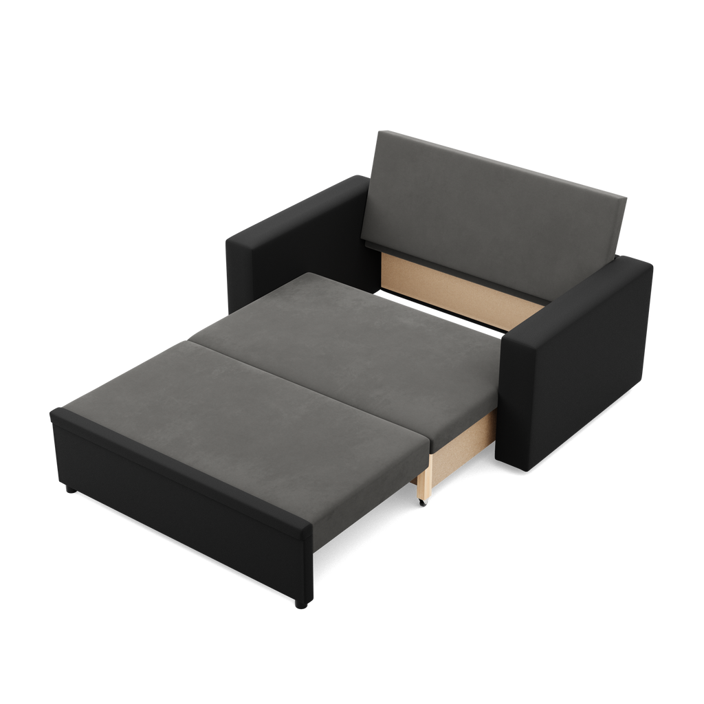 Sofa LUNA , Kolor - POPIEL + CZARNY