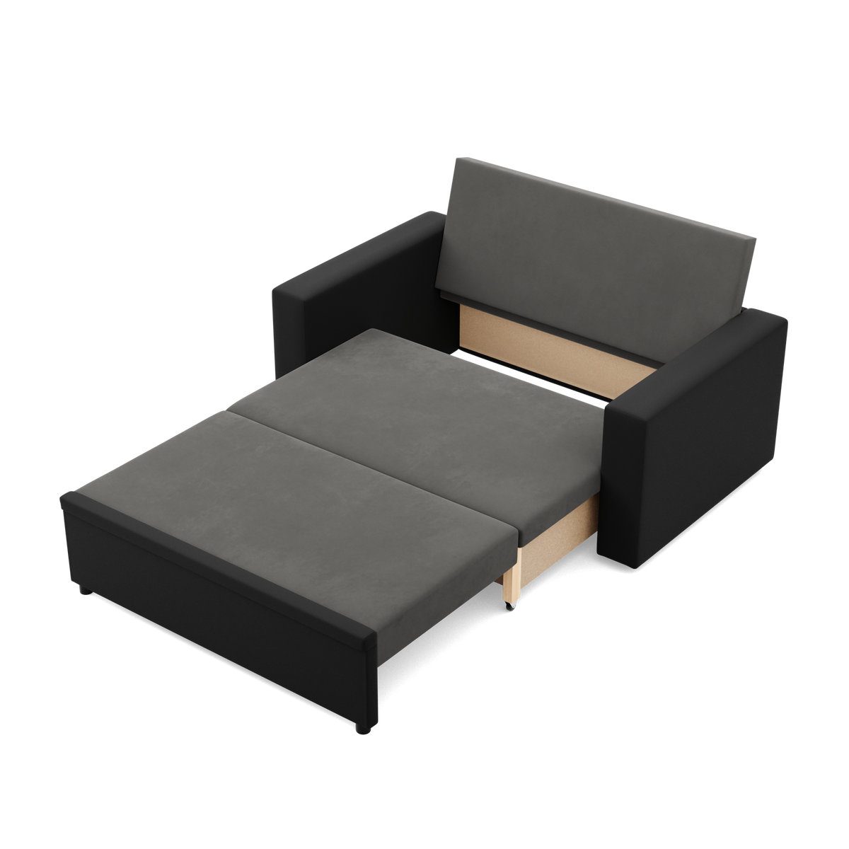 Sofa LUNA , Kolor - POPIEL + CZARNY