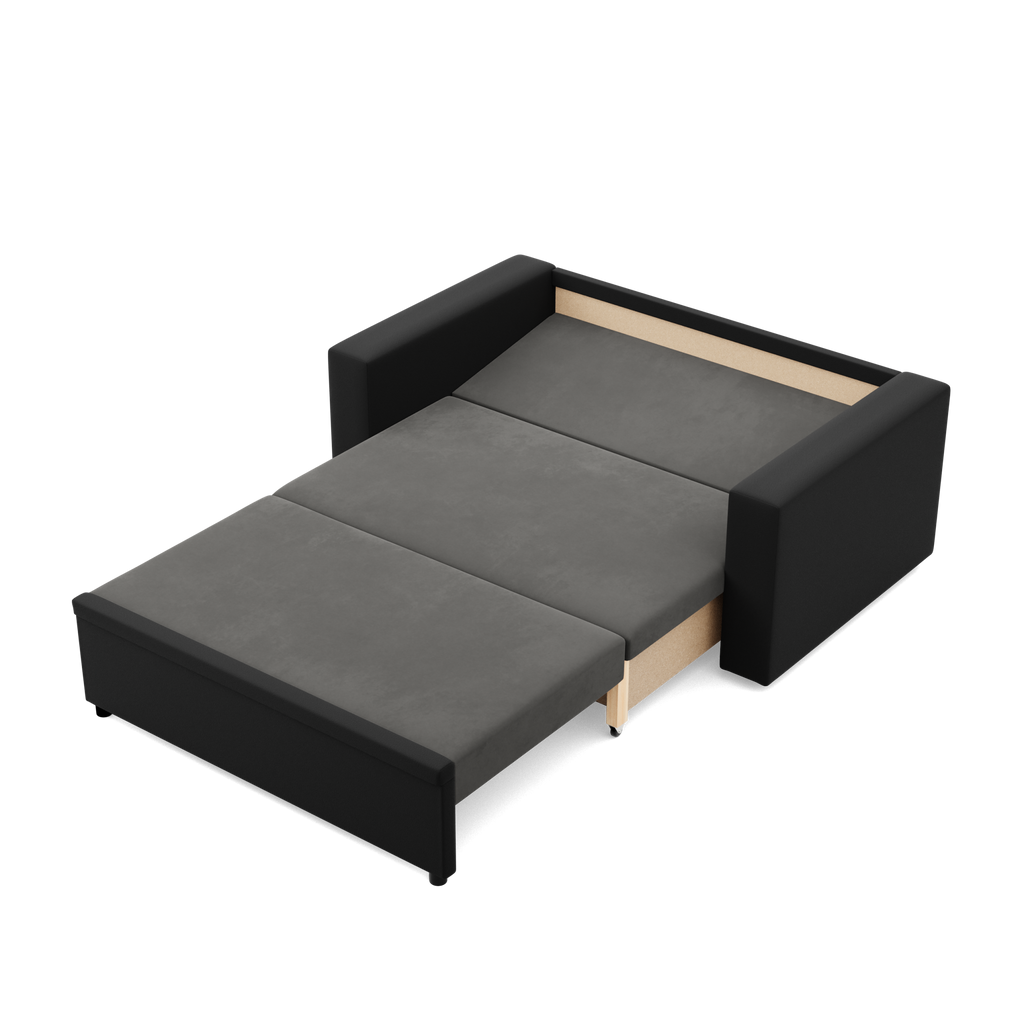 Sofa LUNA , Kolor - POPIEL + CZARNY