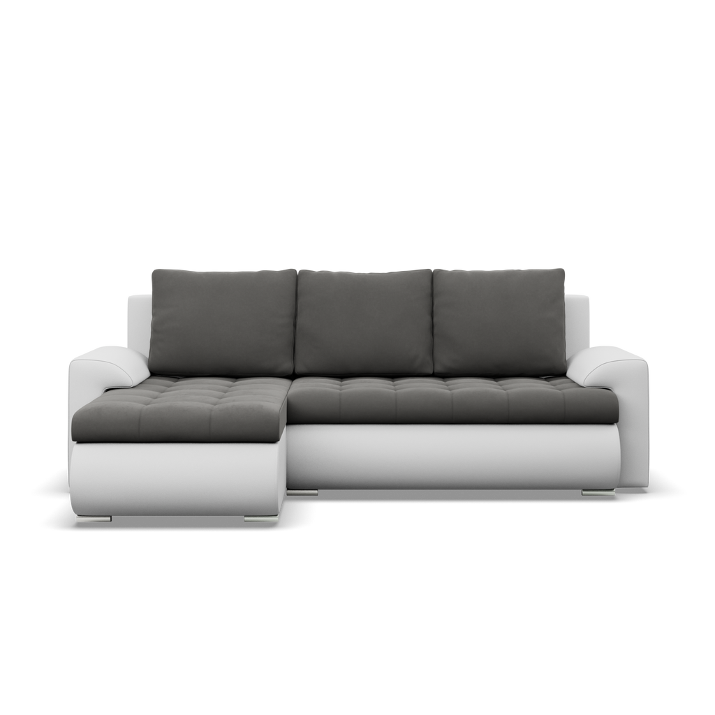 Narożnik FORESTA LL , Strona - LEWA, Kolor - CIEMNY SZARY + BIAŁY