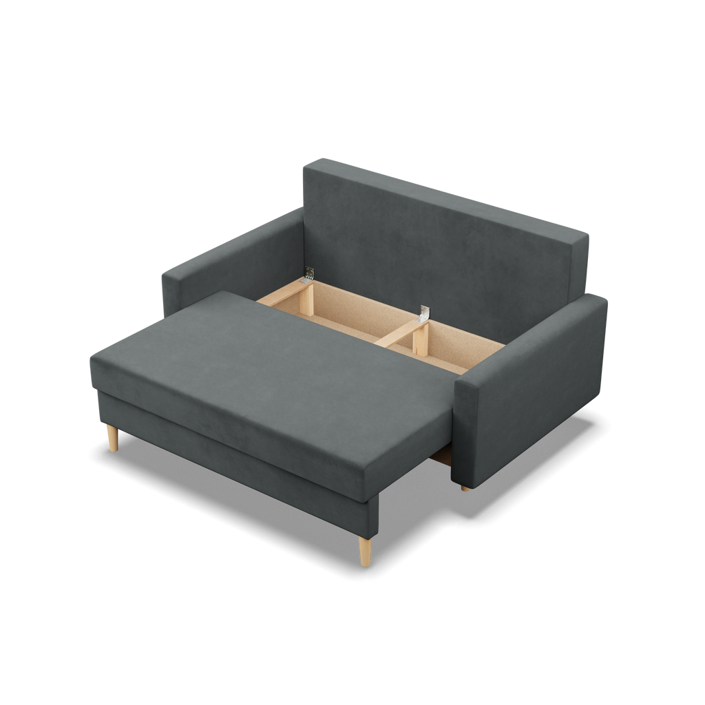 Sofa BLANK , Rodzaj tkaniny - II grupa, Wypełnienie - Sprężynowe, Kolor -  CIEMNY SZARY