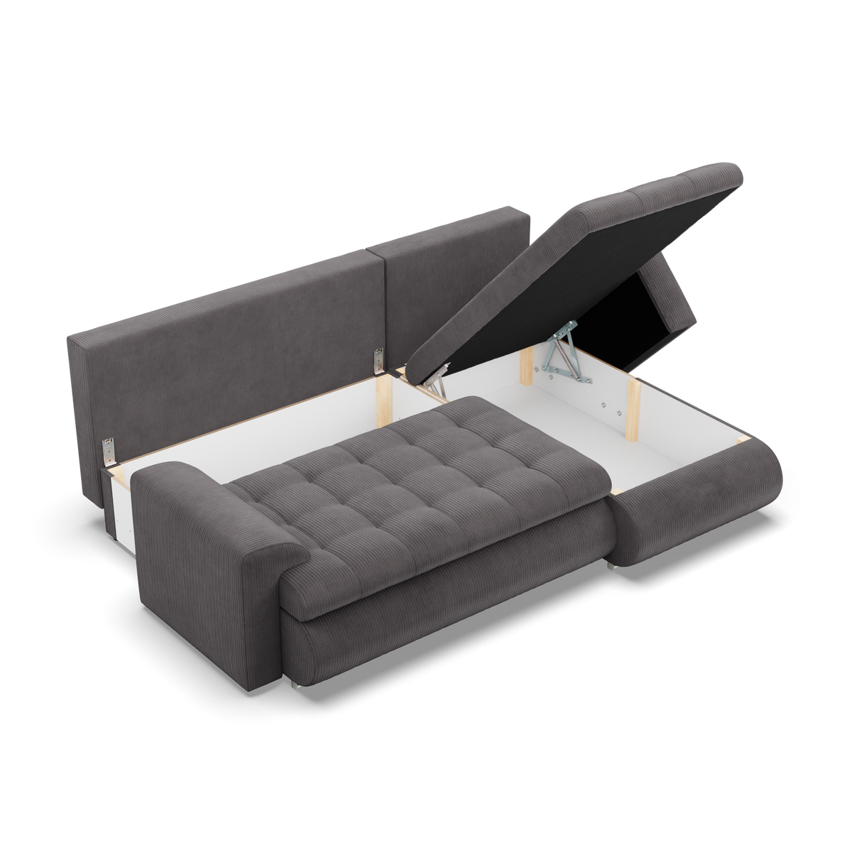 Narożnik FORESTA LL Poso , Strona - PRAWA, Kolor -  CIEMNY SZARY