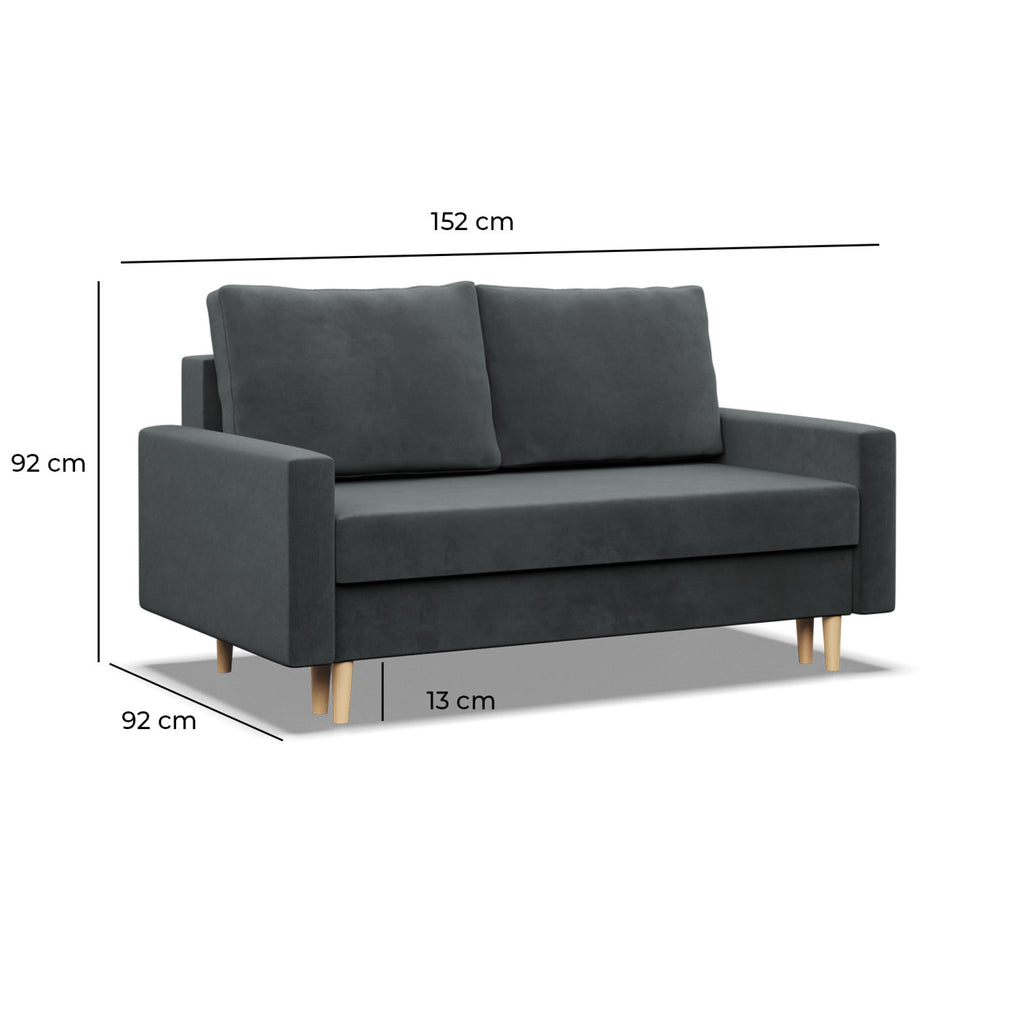 Sofa BLANK , Rodzaj tkaniny - II grupa, Wypełnienie - Sprężynowe, Kolor -  GRANATOWY
