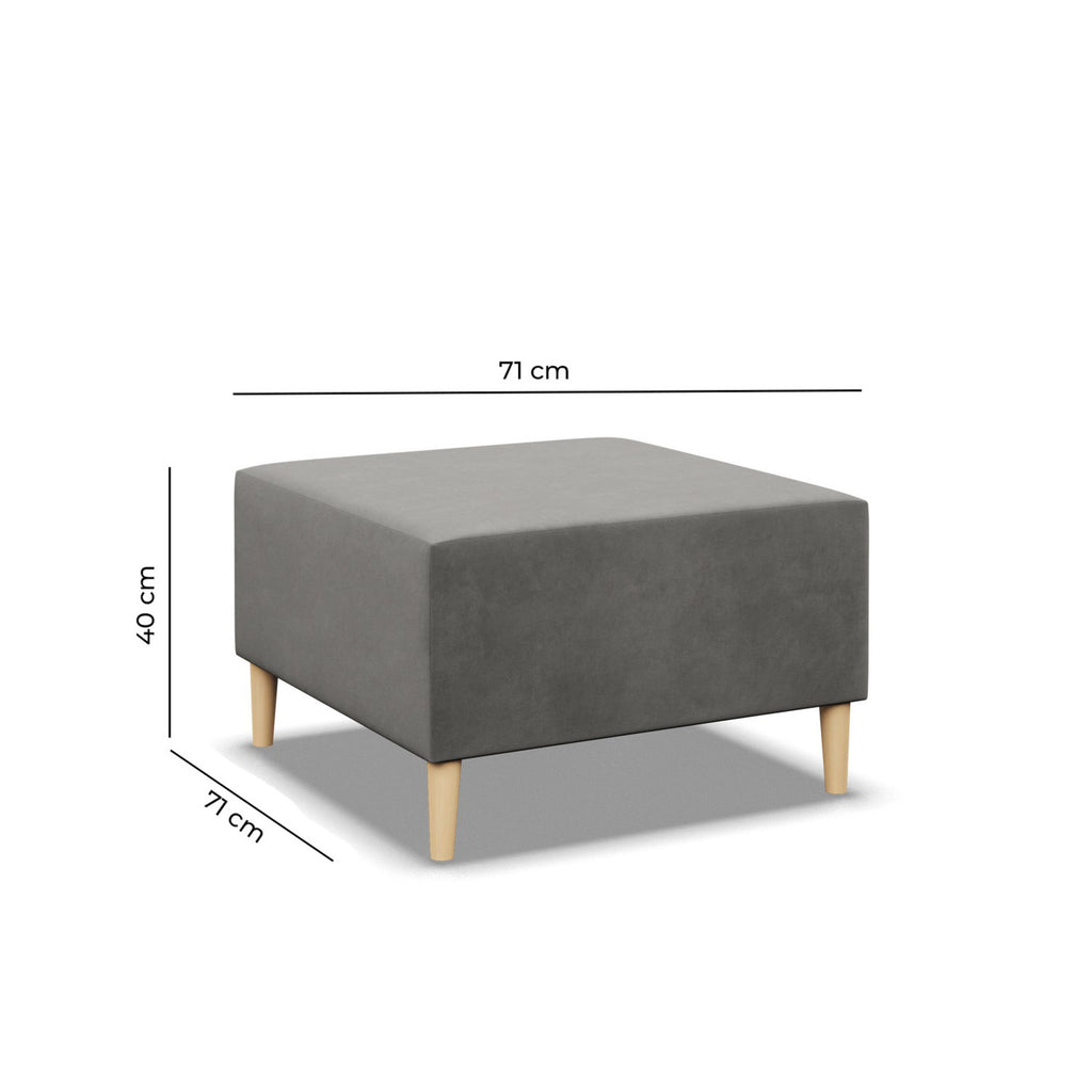 Pufa BLANK , Rodzaj tkaniny - II grupa, Kolor - CIEMNY SZARY, Wymiar - 70x70
