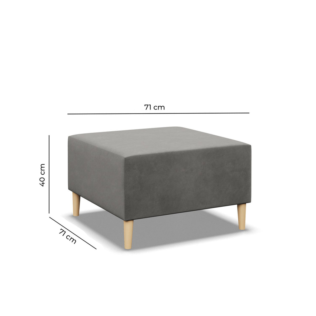 Pufa BLANK , Rodzaj tkaniny - II grupa, Kolor - CIEMNY SZARY, Wymiar - 70x70