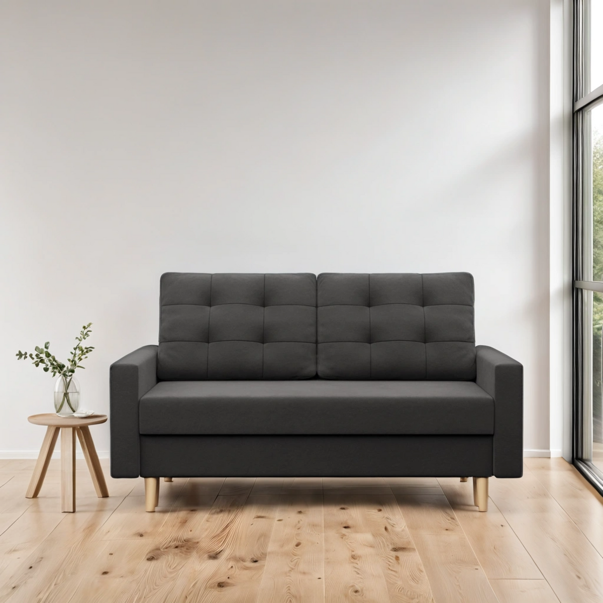Sofa BLANK , Rodzaj tkaniny - I grupa, Wypełnienie - Piankowe, Kolor - SZARY