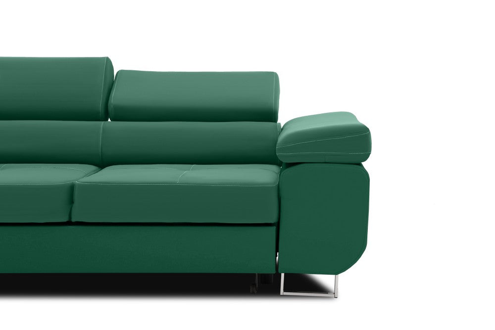 Sofa RIGATTO , Kolor - BUTELKOWA ZIELEŃ, Funkcja spania - Bez funkcji spania