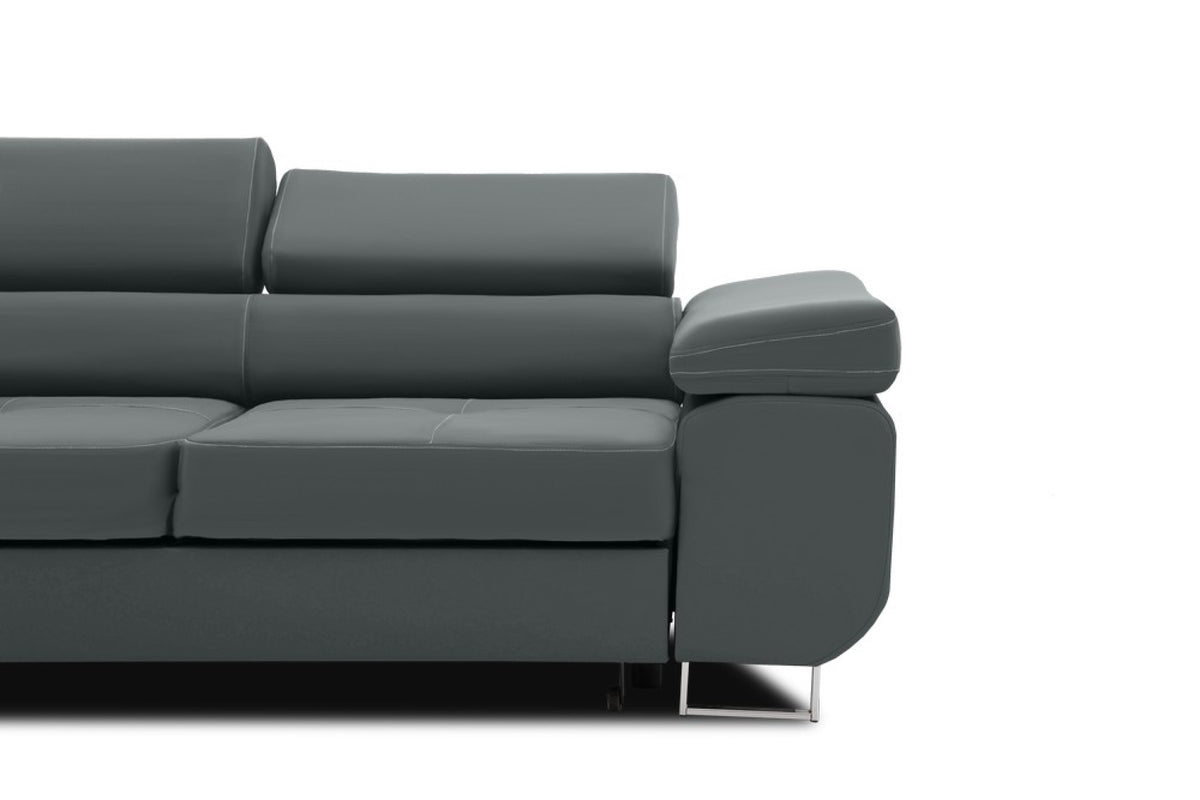 Sofa RIGATTO , Kolor - CIEMNY SZARY, Funkcja spania - Z funkcją spania