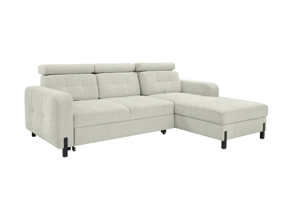 Beige Maxim M corner sofa with sleeper function and storage compartment, 210×144 cm sleeping surface