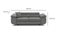 Sofa RIGATTO , Kolor - JASNY SZARY, Funkcja spania - Bez funkcji spania