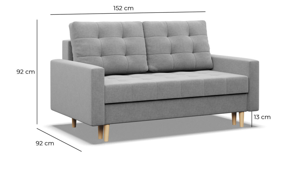 Sofa ELMA , Wypełnienie - Sprężynowe, Kolor - CZARNY