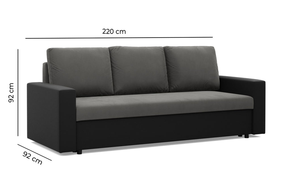 Kanapa LUNA , Kolor - POPIEL + BIAŁY